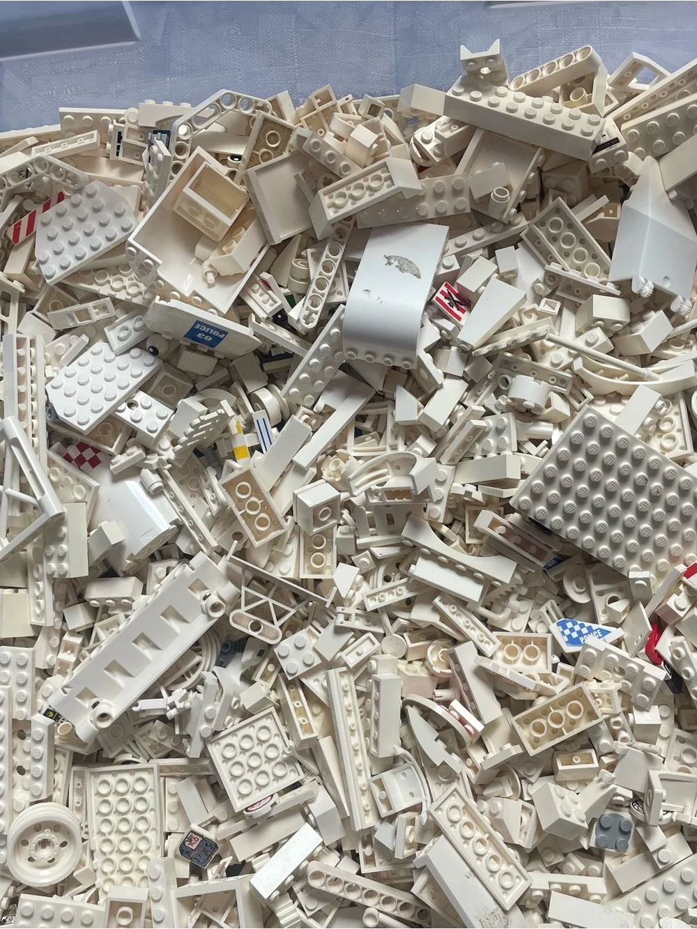 4+ Pounds White Lego Pieces, Assorted Pieces